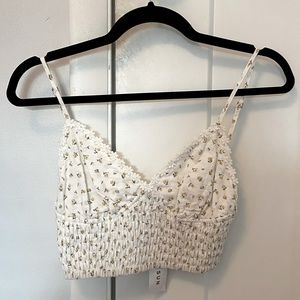 Pacsun ivory floral top